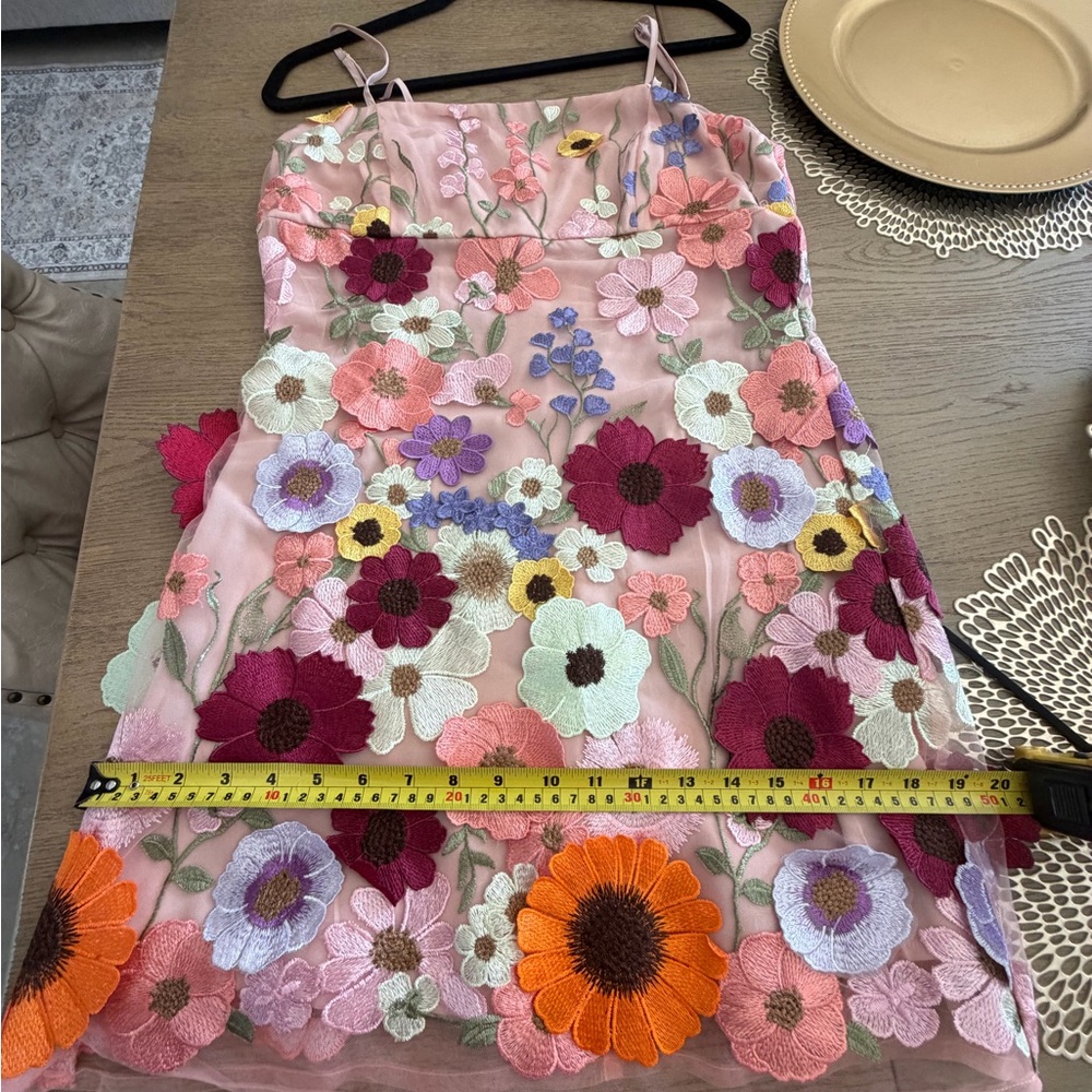 Storia Pink Floral Embroidered Mini Dress - Picture 10 of 12